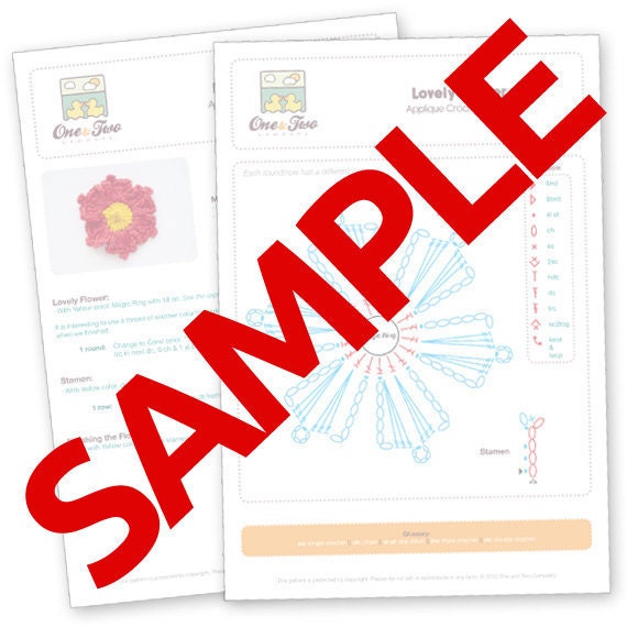 Instant Download - PDF Crochet Pattern - Sailboat, Life Preserver and Sun Applique - Text instructions and SYMBOL CHART instructions