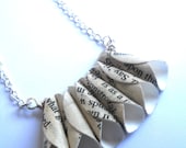 Book page Necklace -  Shakespeare Necklace - Paper bead jewelry - Recycled Books