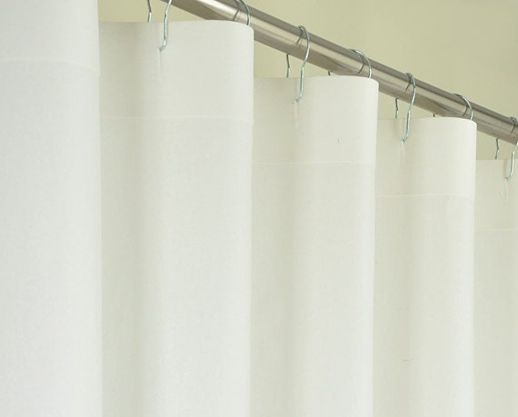 84 Long White Linen Shower Curtain - 72 x 84 LONG