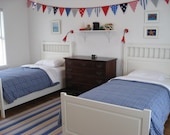 NAUTICAL Bunting/Banner, perfect fabric bunting for boys room in Blue, Red and Navy pennant flags