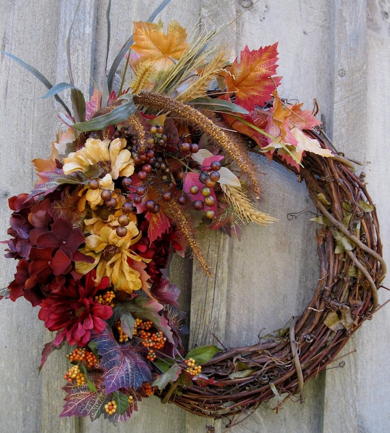 Autumn Wreath, Fall Woodland Wreaths, Country Chic, Floral Decor