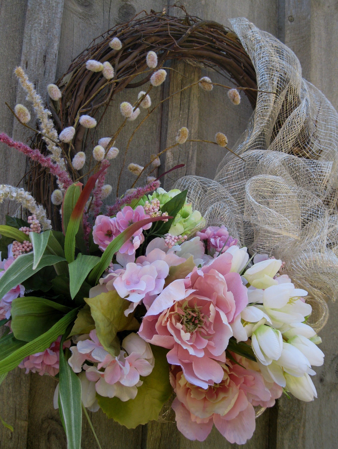 Summer Wreath, Floral Wreath, Spring Garden Wreath, Mother's Day, Elegant, Wedding