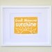 GOOD MORNING SUNSHINE - mustard yellow - original linocut print - letterpress - 8x10