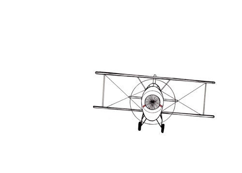 Simple Bi-Plane Drawing - Limited Edition Nursery Art Print - Fly, Plane