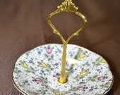 Colorful Flowers Saucer Cakestand Jewelry Tidbit Tray Cake Stand FREE Shipping