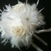 IVORY BLING Crystal Feather & Flower Bridesmaid Bouquet - White Feathers Bride Maid or Toss Wedding Bouquets Rose Custom Colors