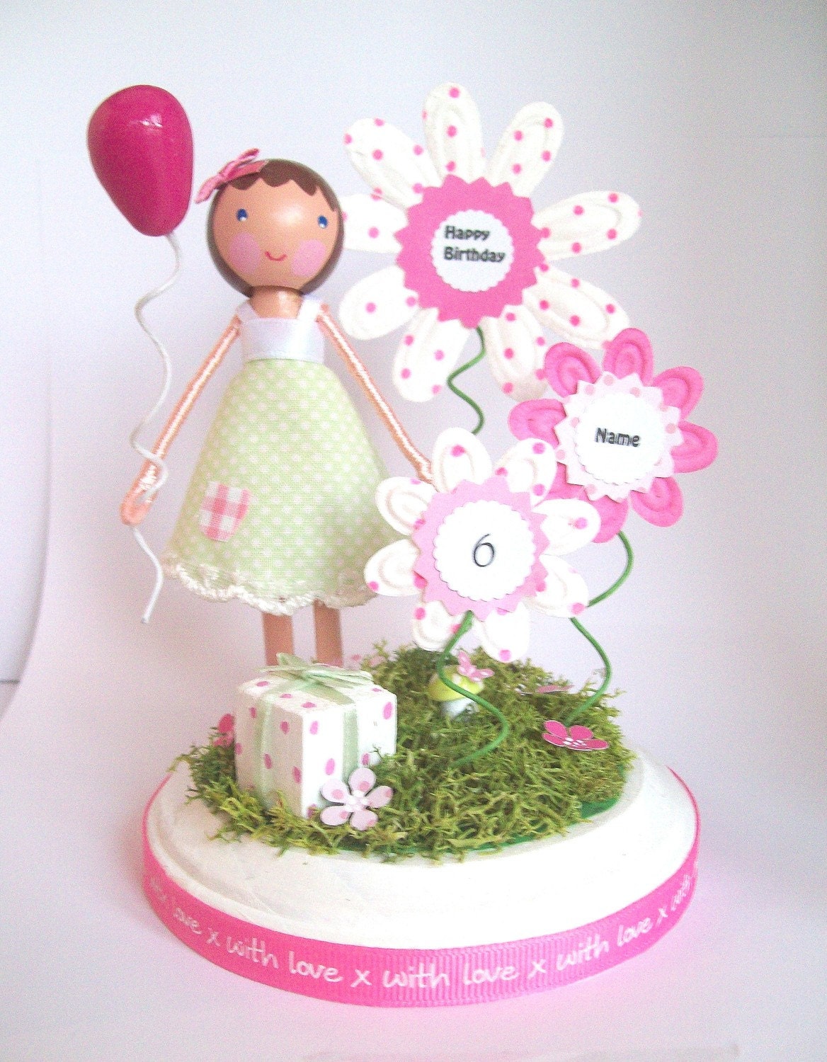 Custom Birthday Blossoms cake topper