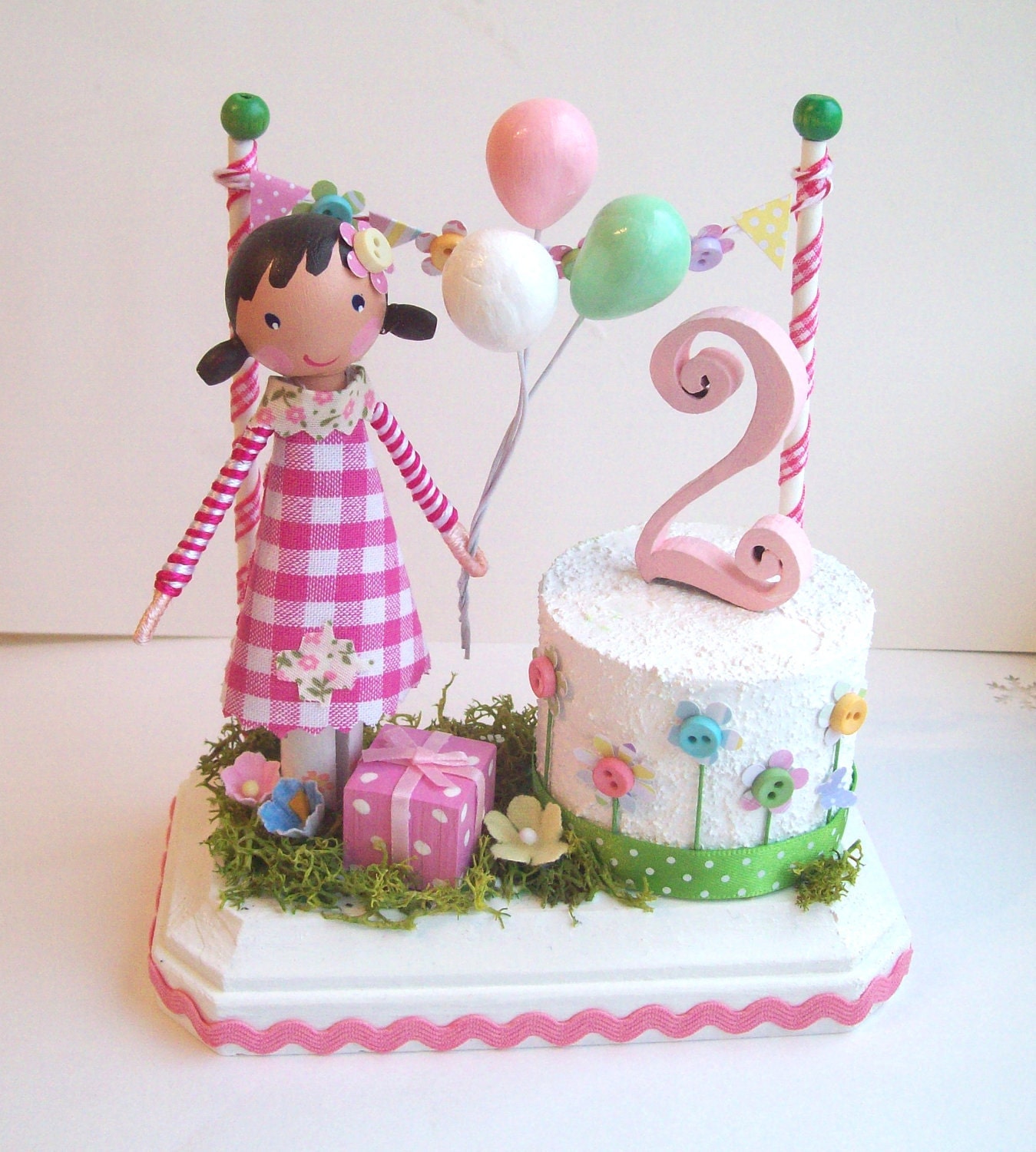 shabby chic custom cake topper