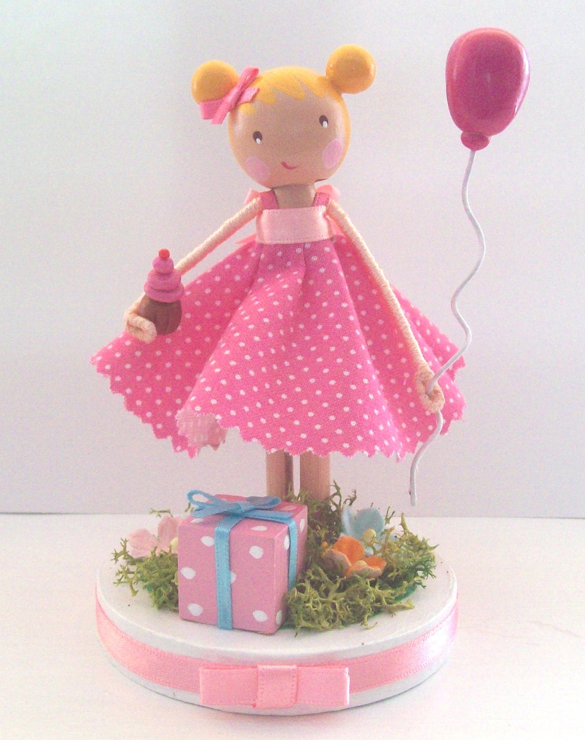 balloon cake topper clothespin doll