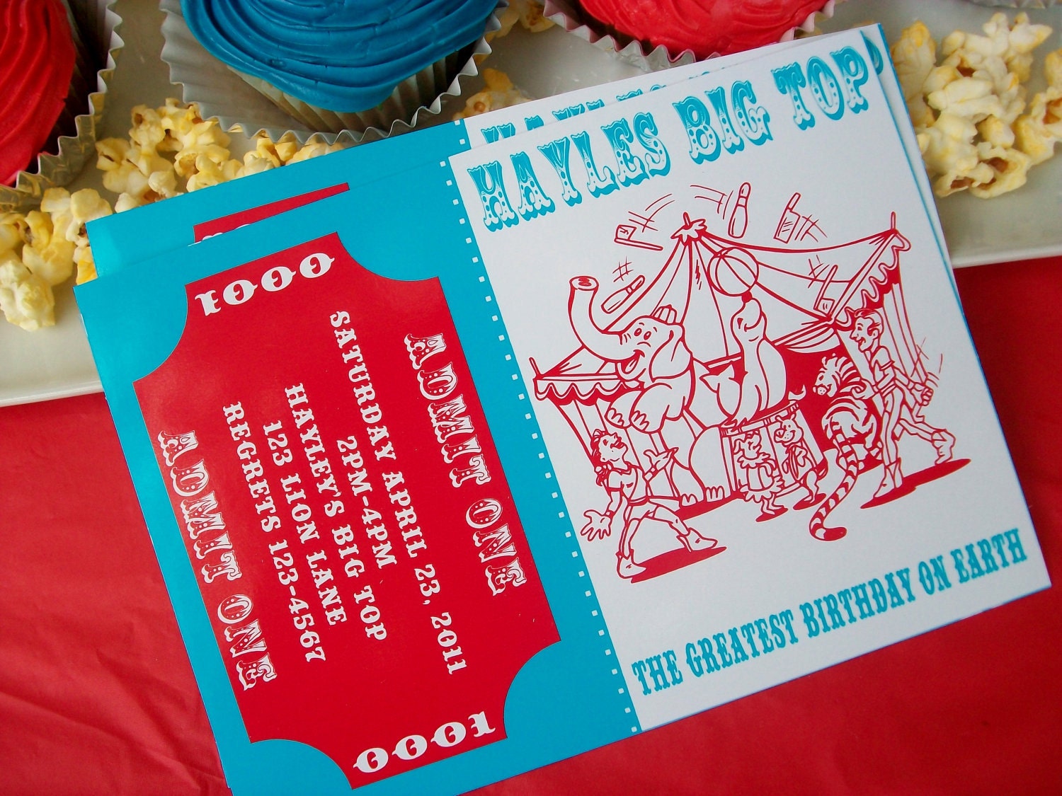 Big Top Circus/Carnival Party Invitations-NOT PRINTABLE Il_570xn