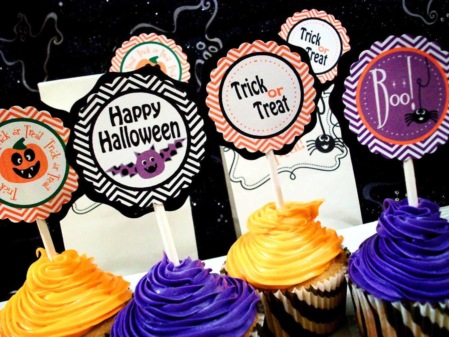 Halloween Cupcake Toppers-NOT PRINTABLE Il_570xn