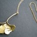Gold Ginkgo Leaf Pendant Necklace