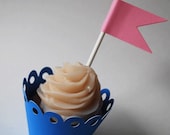 Flag Cupcake Wrappers In Your Choice of Color Qty 12 By Your Little Cupcake
