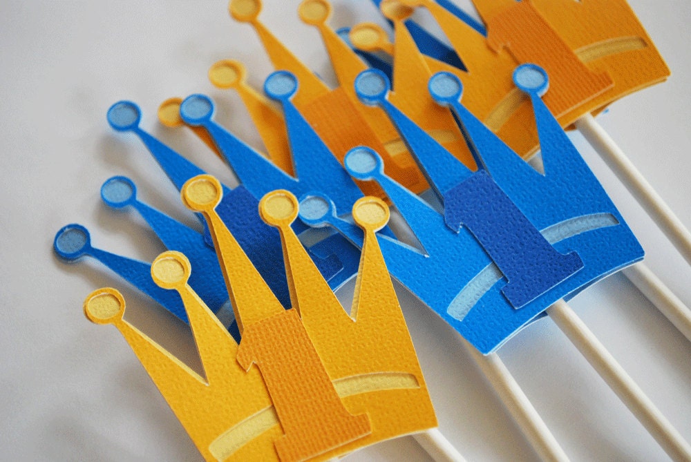 Royal Crown Cupcake Toppers Set of 12 By Your Little Cupcake