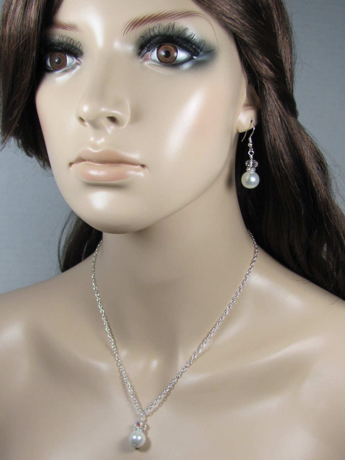 Bridal Jewelry Bridesmaid Set Bridesmaid Gift Bridesmaid Jewelry Rhinestone Jewelry Set Pearl Jewelry Set Bridal Party Jewelry Wedding