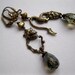 Steampunk Gargoyle Earrings, Brass and Freshwater Pearls. Gothic Oddity