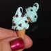 Mint ice cream with tiny chocolaete hearts - earrings