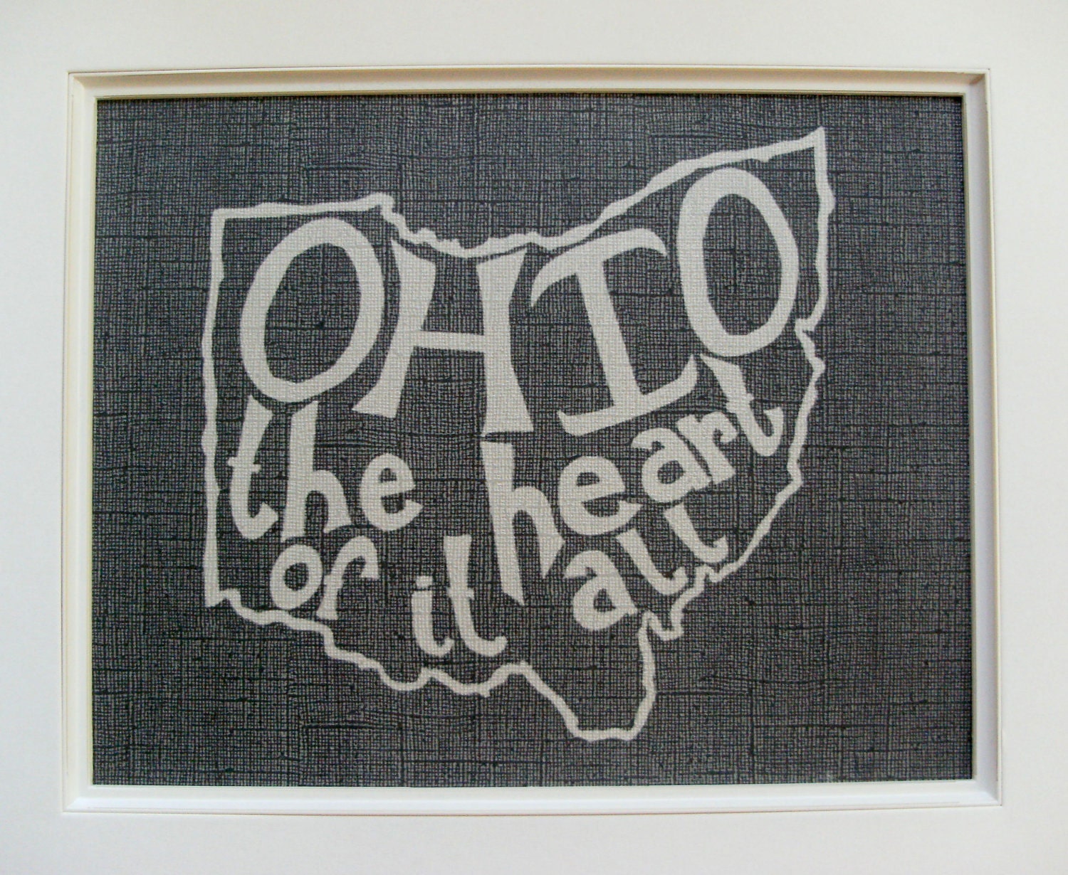 Ohio the heart of it all - Black Background - 8x10 Illustrated Print by Mandipidy