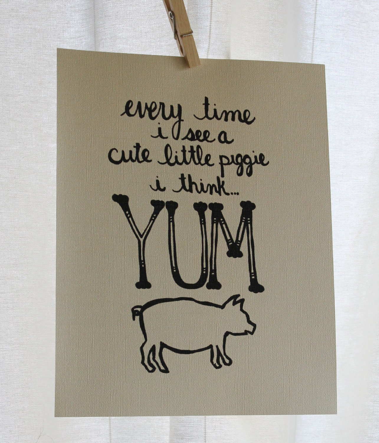 Cute little piggie... YUM - 8x10 Illustrated Print by Mandipidy