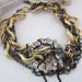 Glam Fashion Oversize Chain Statement Jewelry Necklace - Chunky Rhinestone, Gold Silver Black Metal Upcycled OOAK by JryenDesigns