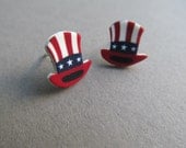 Uncle Sam Hat Earrings for 4th of July