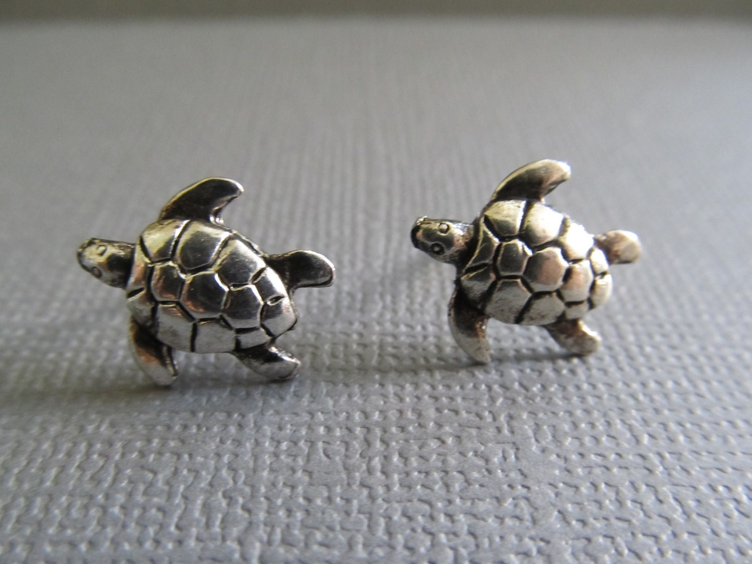 Silver Baby Turtle Stud Earrings