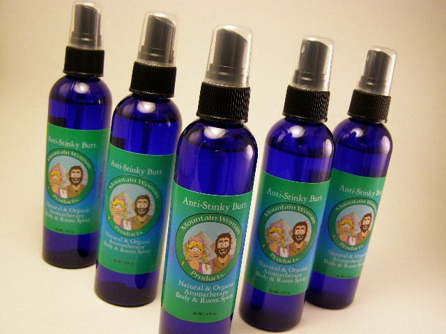 Anti-Stinky Butt Spray Natural & Organic Aromatherapy Body, Room, Linen Spray