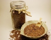 Organic Flaxseed 1 lb in Ball/Mason Jar with scoop Linseed