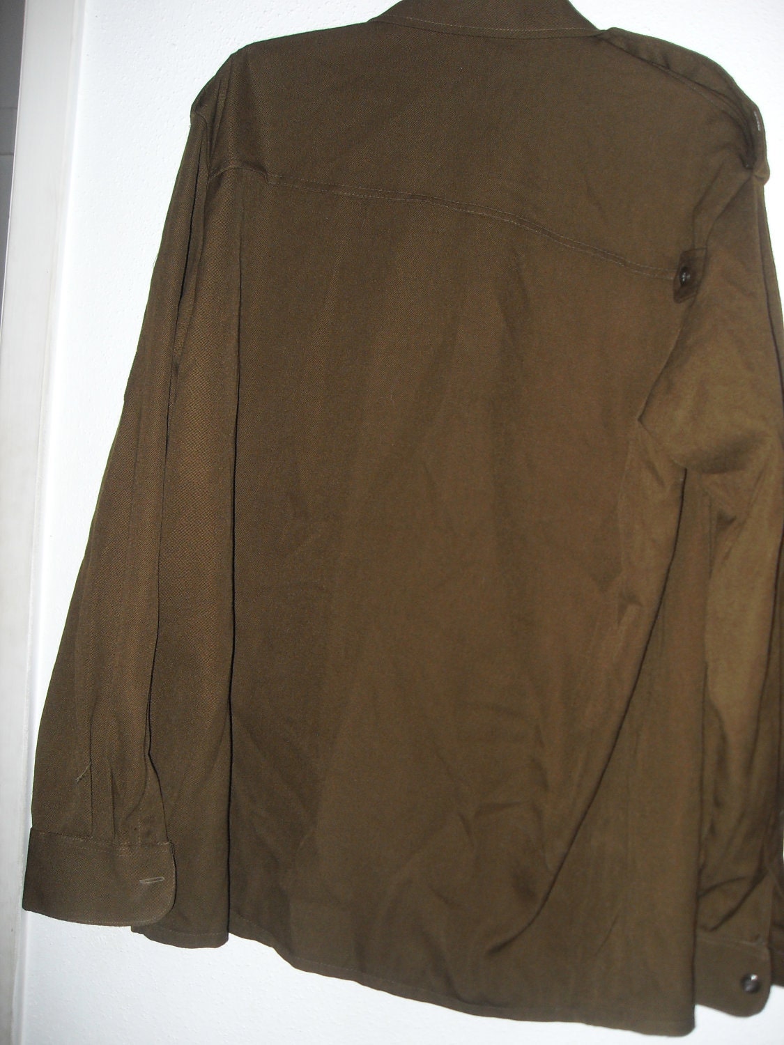 Vintage Military Uniform Suit Pants Shirt Large Dark Green Wool Blend Steampunk Cosplay