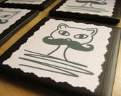 A Cat in Disguise - Mustache Cat Ceramic Tile Coasters