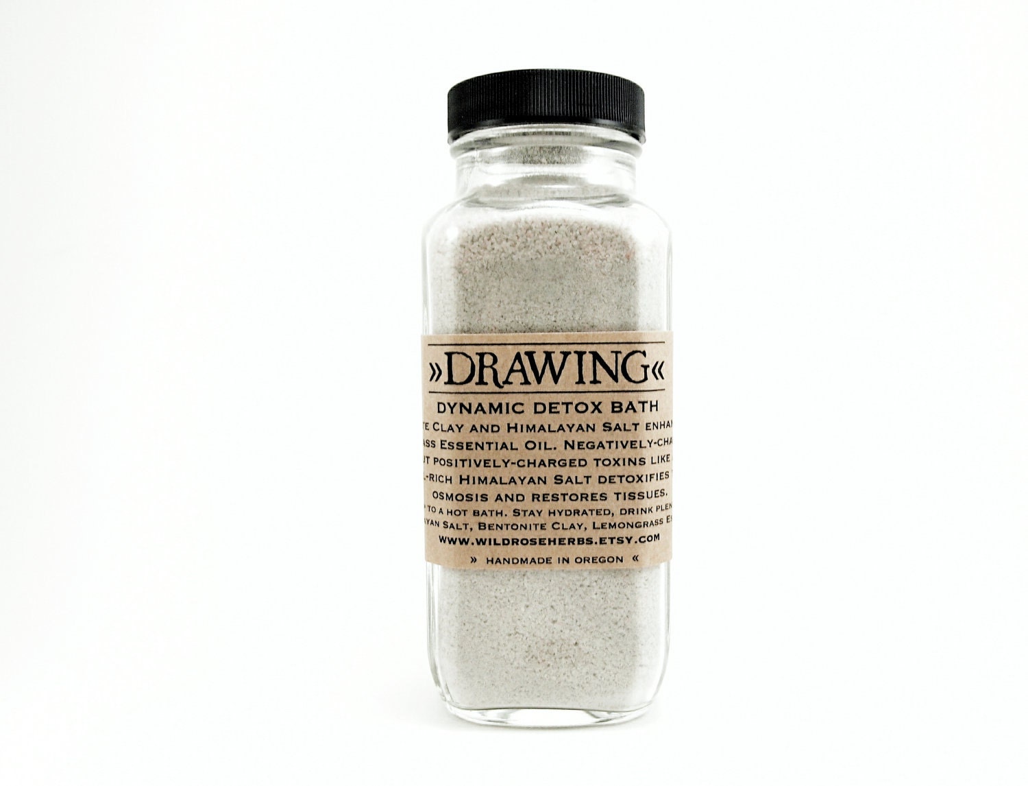Bath Bottle Jar Detox Bath Salts Pink Himalayan Natural Aromatherapy Drawing Bath 10oz