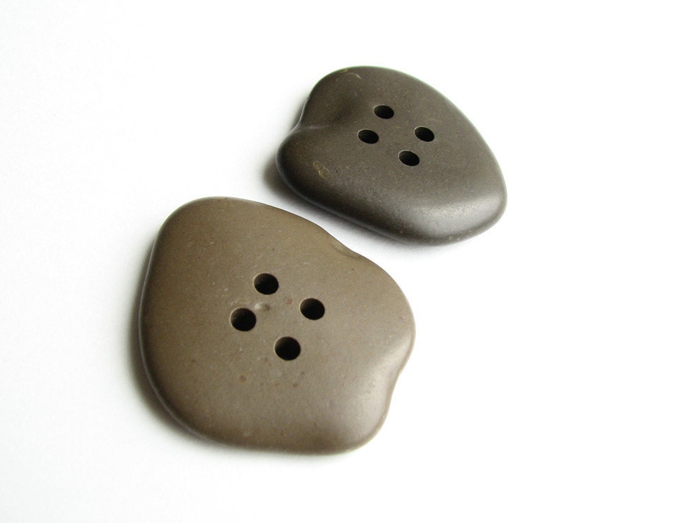 Stone Coat Buttons - Drilled Sea Pebbles