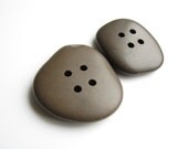 Big Stone Coat  Buttons -  Drilled Beach Pebbles