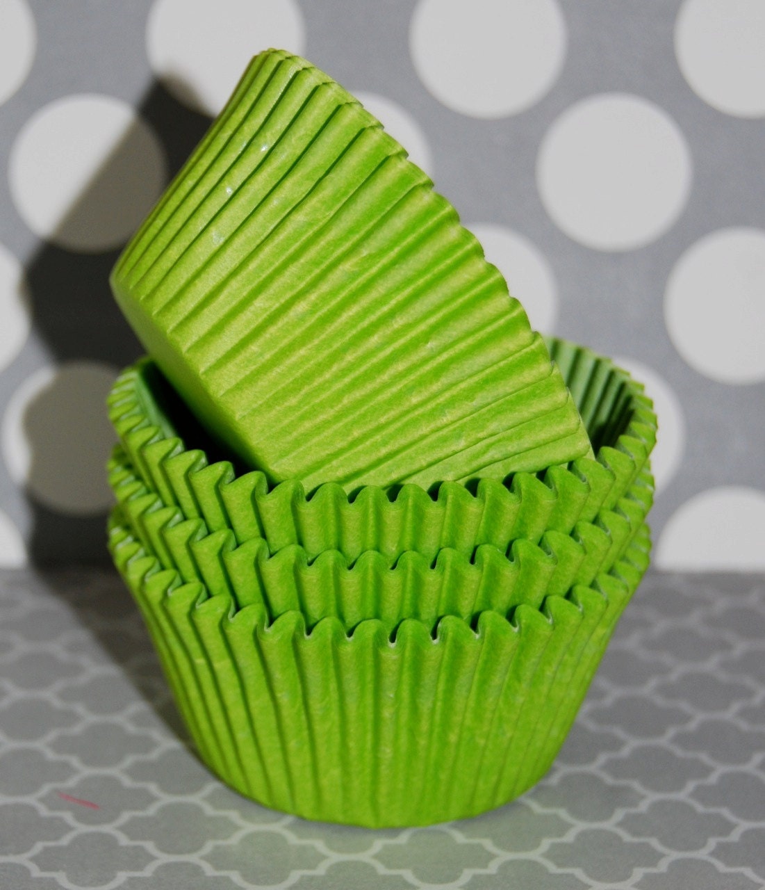 50 cupcake liners  LIME GREEN  cup cake liners -  baking cups -  muffin cups -  standard size -  grease proof cases