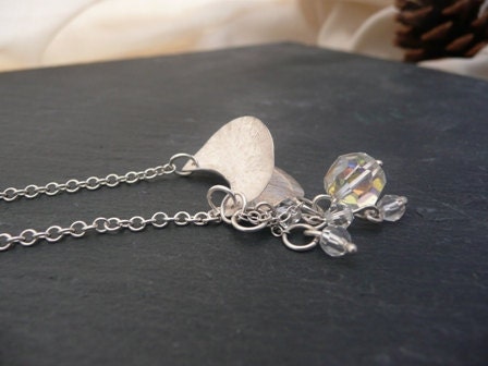 SALE 50% OFF Silver Fan necklace