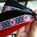 Red, Black & Hearts Valentine Cheer Bow Bun Cover and Ponytail Cover with Red irridescent Swarovski Rhinestones by Dncemom Designs