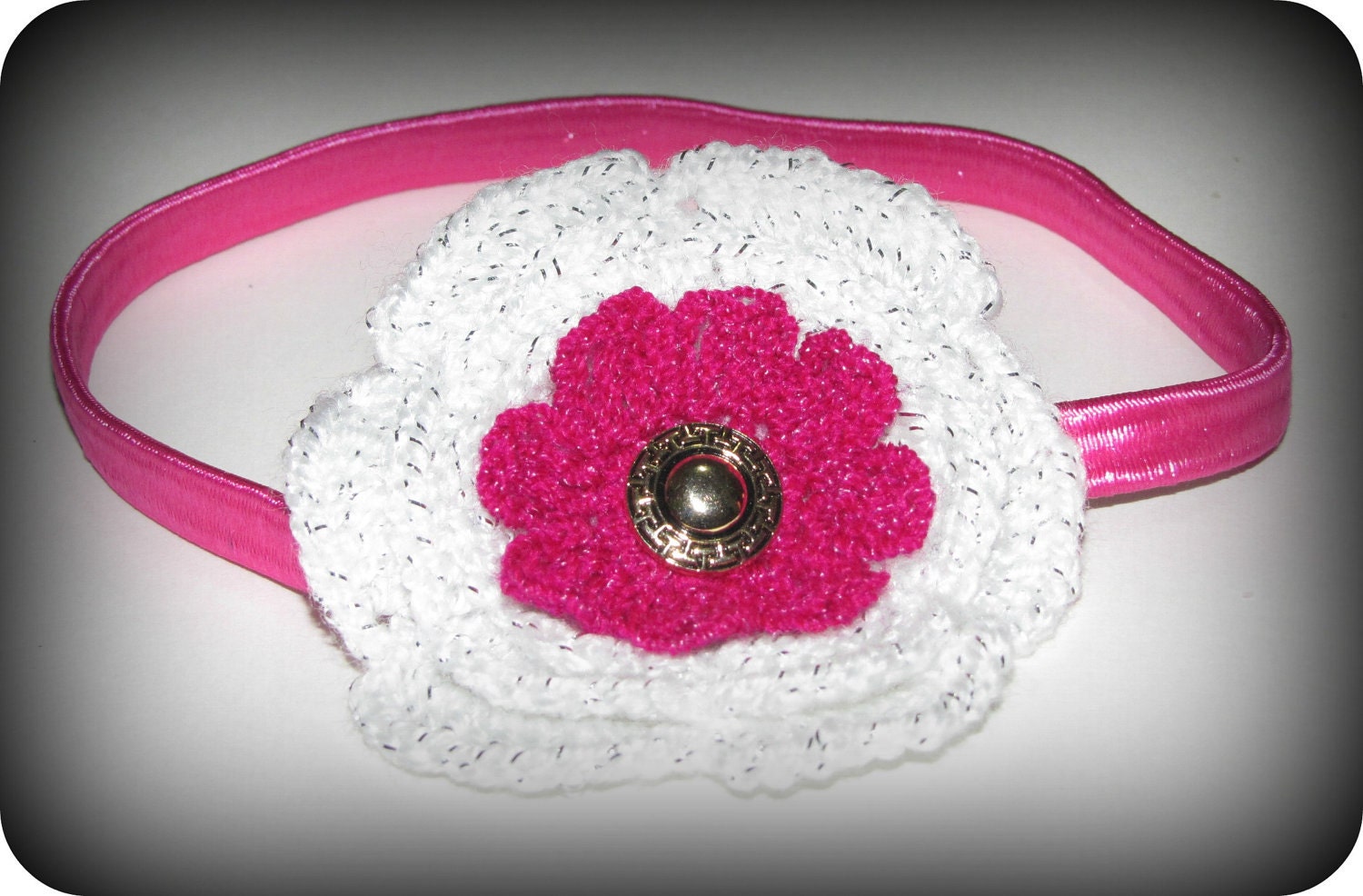 Flower White & Pink Headband