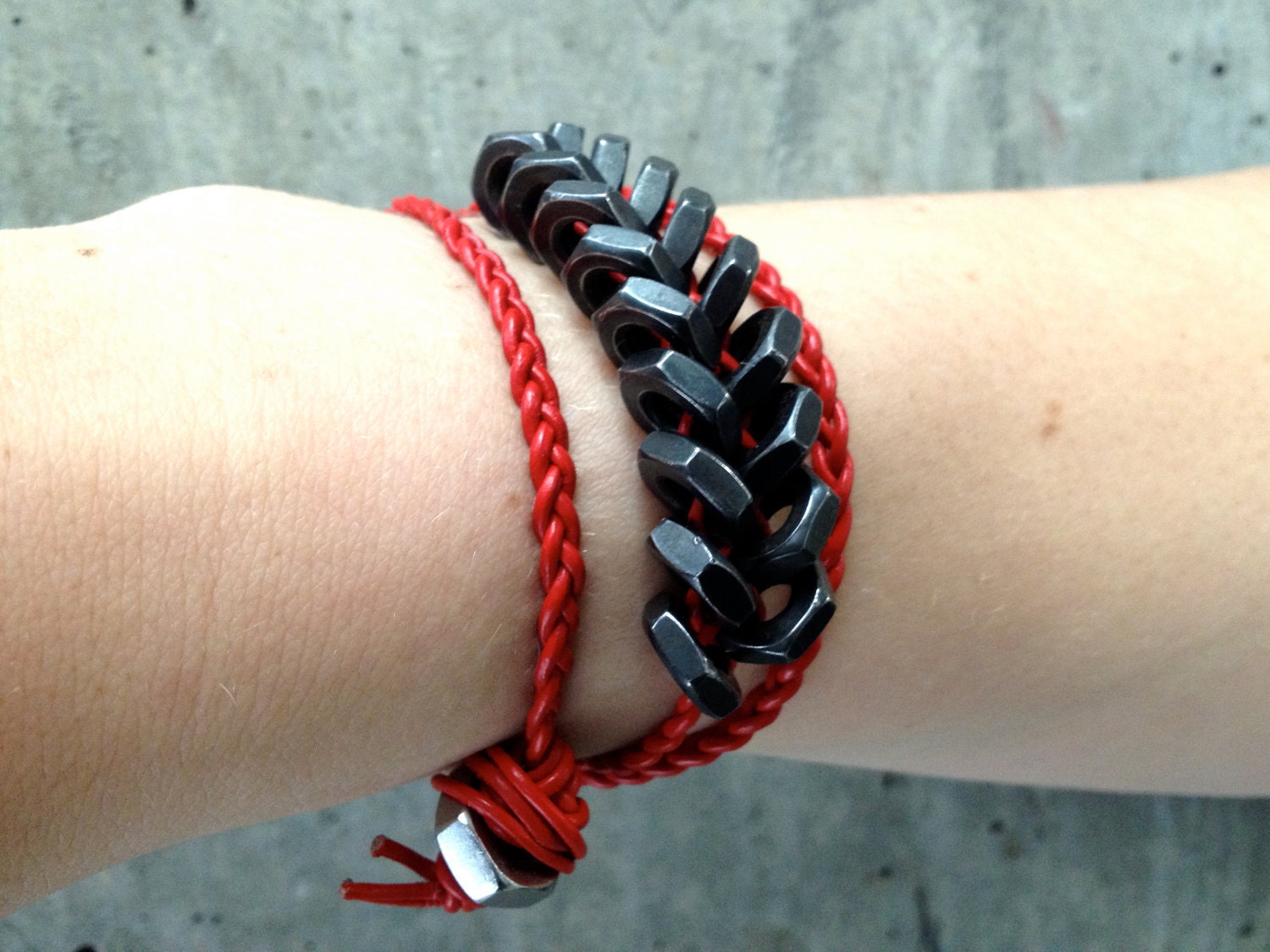 LUXLA Black & Red Hex Bracelet