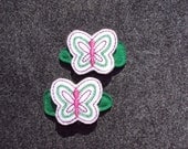 Butterfly felt snap hair clip barrett for girls Set of 2