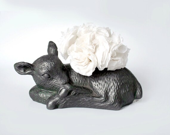 vintage ceramic deer bambi vase