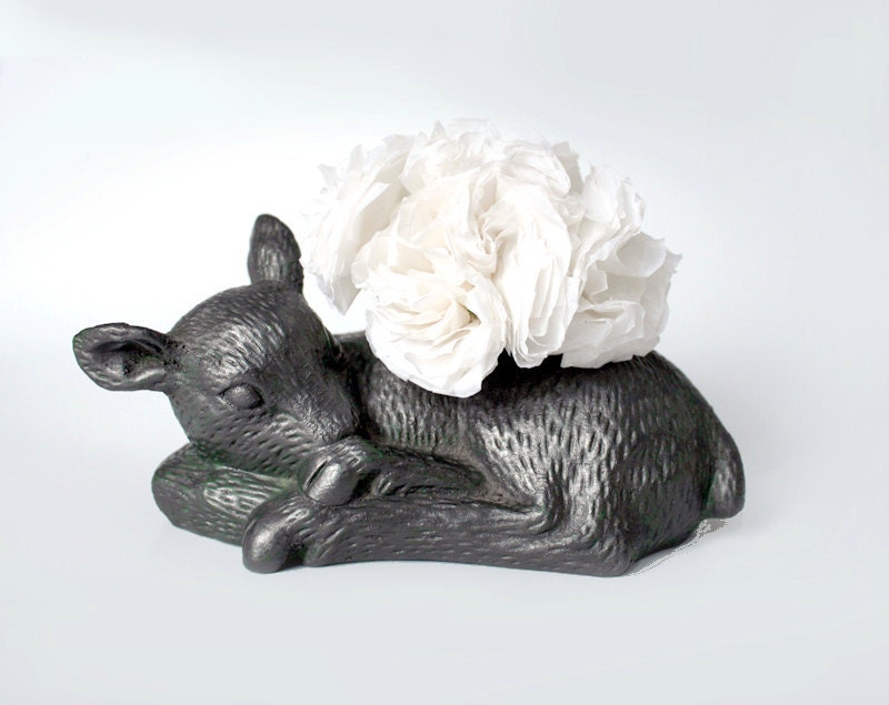 vintage ceramic deer bambi vase