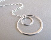 Sterling Silver Circle in Circle Necklace