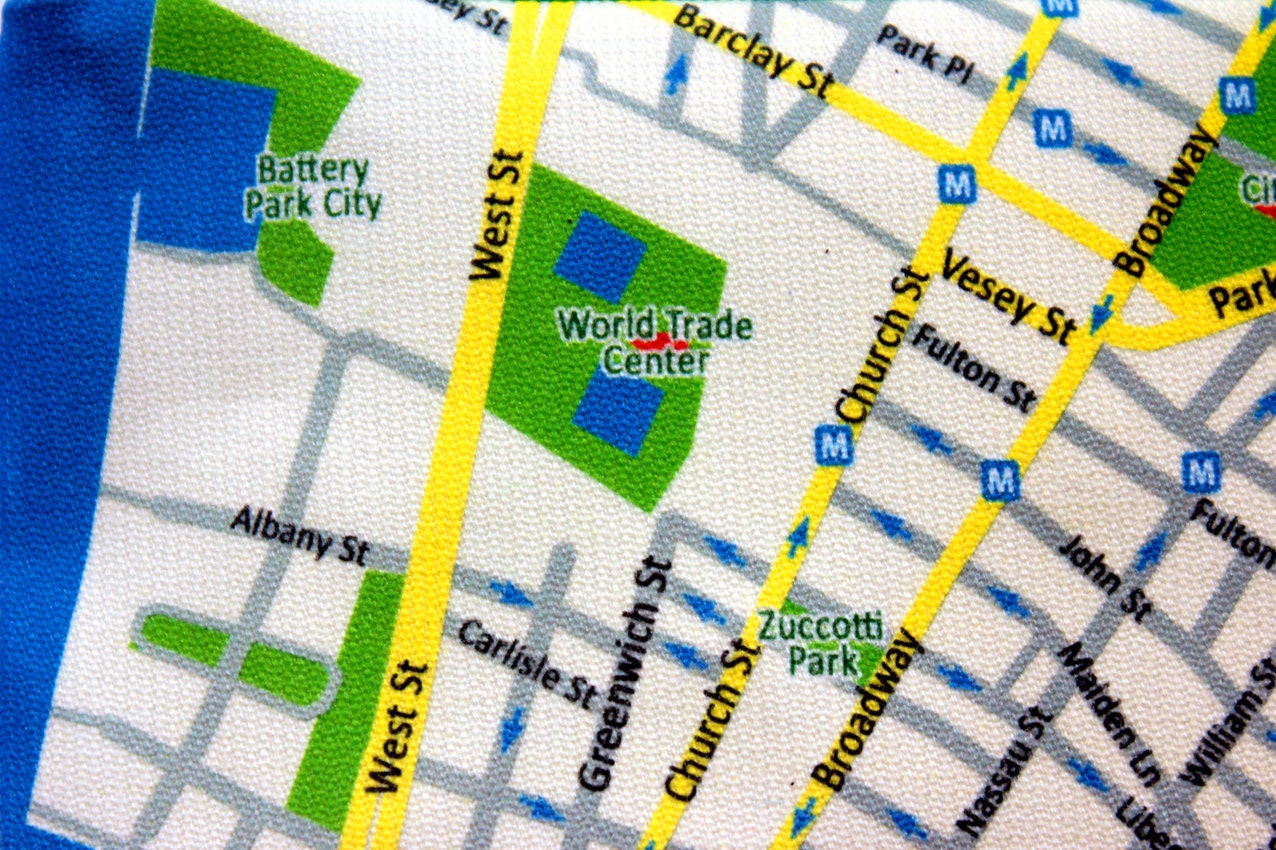Cute New York city coin purse wallet with green zipper - I love NY Map Wallet