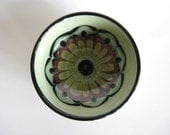 H.A. Kahler Small Bowl Danish Mid Century Modern Vintage Scandinavian Pottery Abstract Flower