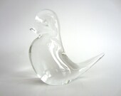 Vintage Swedish Glass Bird Figurine Scandinavian Modern Home Decor