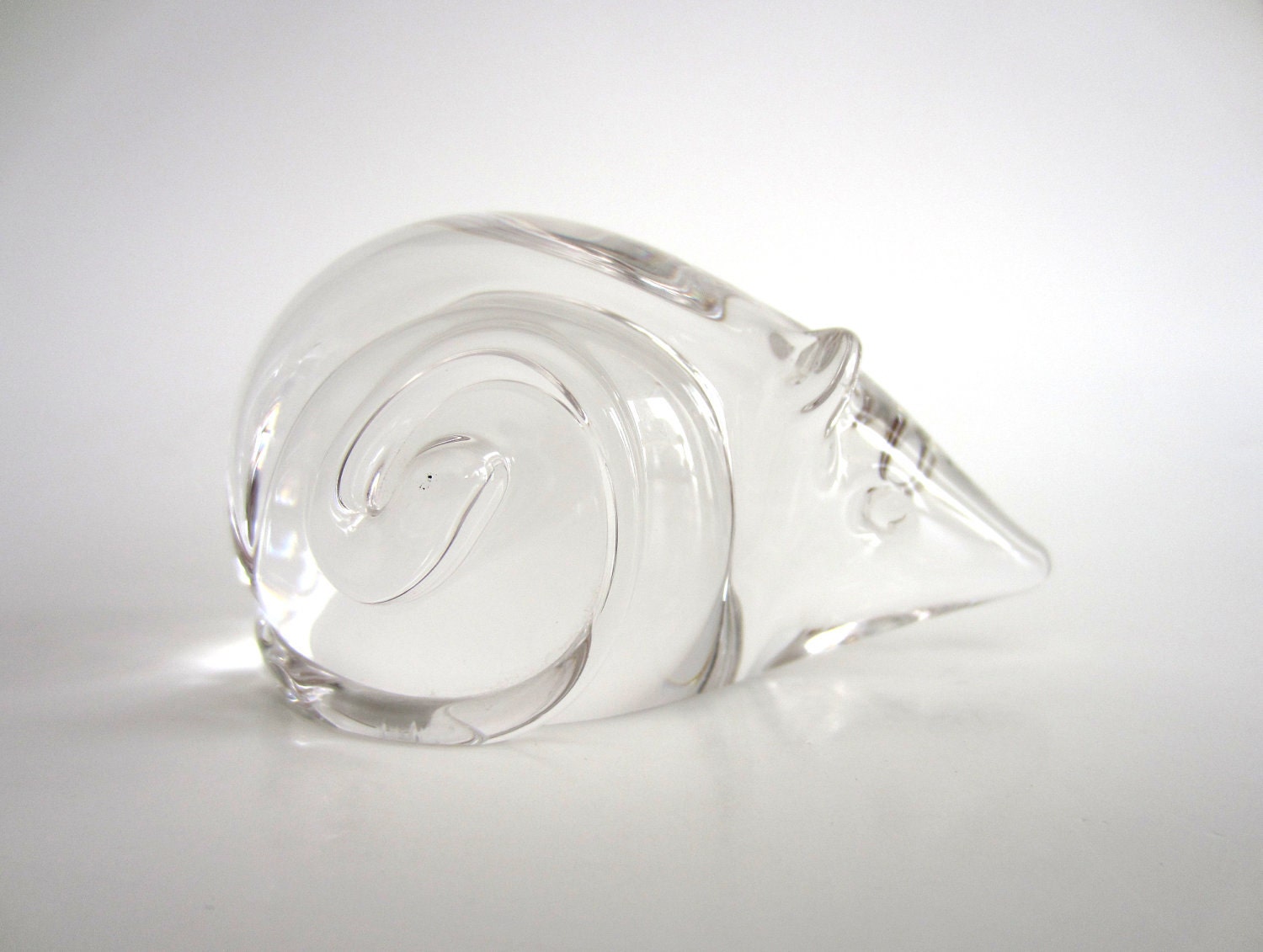 Swedish Glass Mouse Paperweight Figurine Vintage Modern Maybe Lead Crystal Home Decor Office Supply