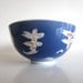 Porcelain Bowl Royal Copenhagen Denmark Blue White Pink Rice Abstract 21061