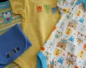 New Yummy Baked Onesie and Burp Cloth Cupcake  Baby Gift Set