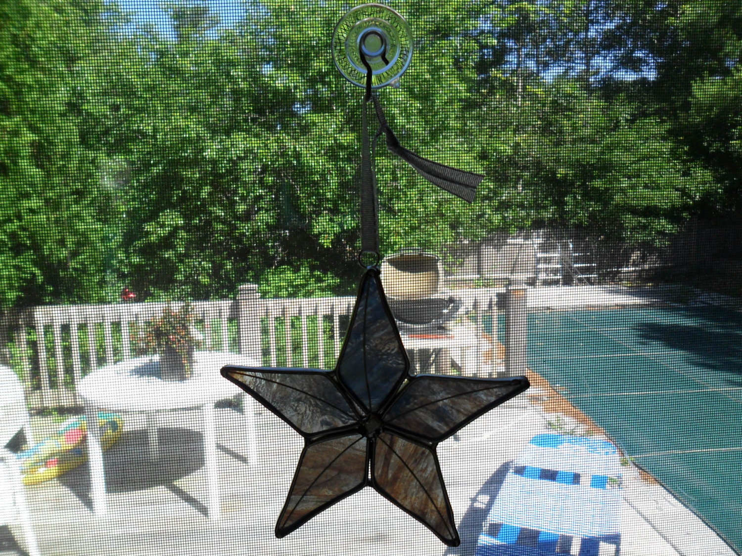 Stained Glass Blue Star Suncatcher