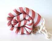 Premium Turkish Towel, Peshtemal, Beach towel, bath towel, hammam towel, Spa Towel, yoga towel, Mother's Day Gift, Red